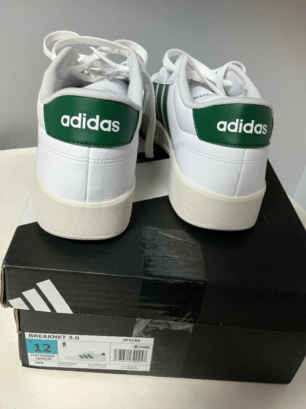 Adidas Breaknet 3.0 Men’s Green and White Sneakers Size 12